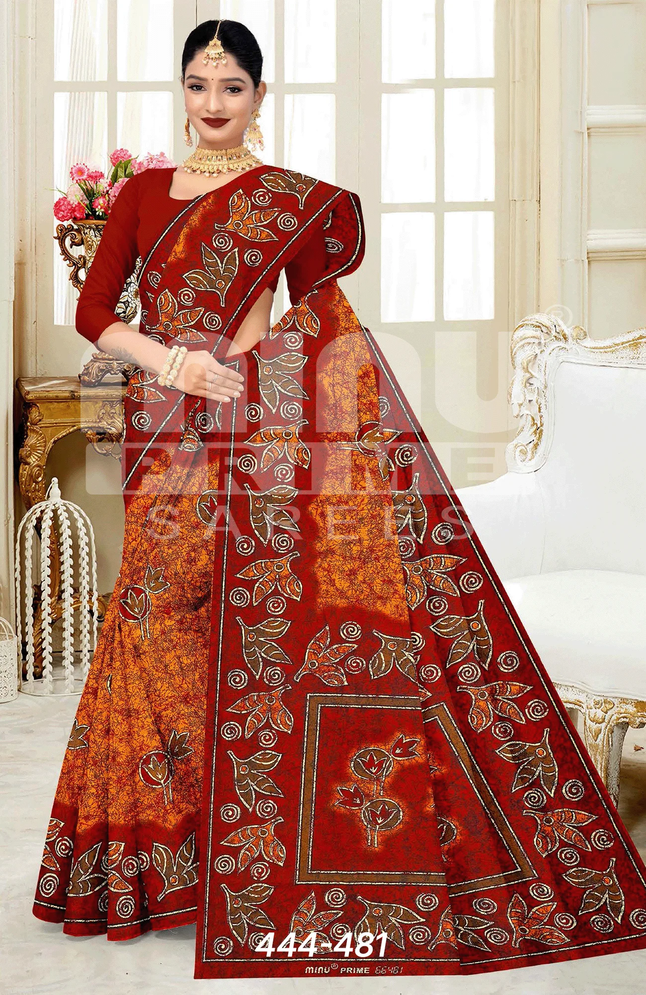 printed cotton saree