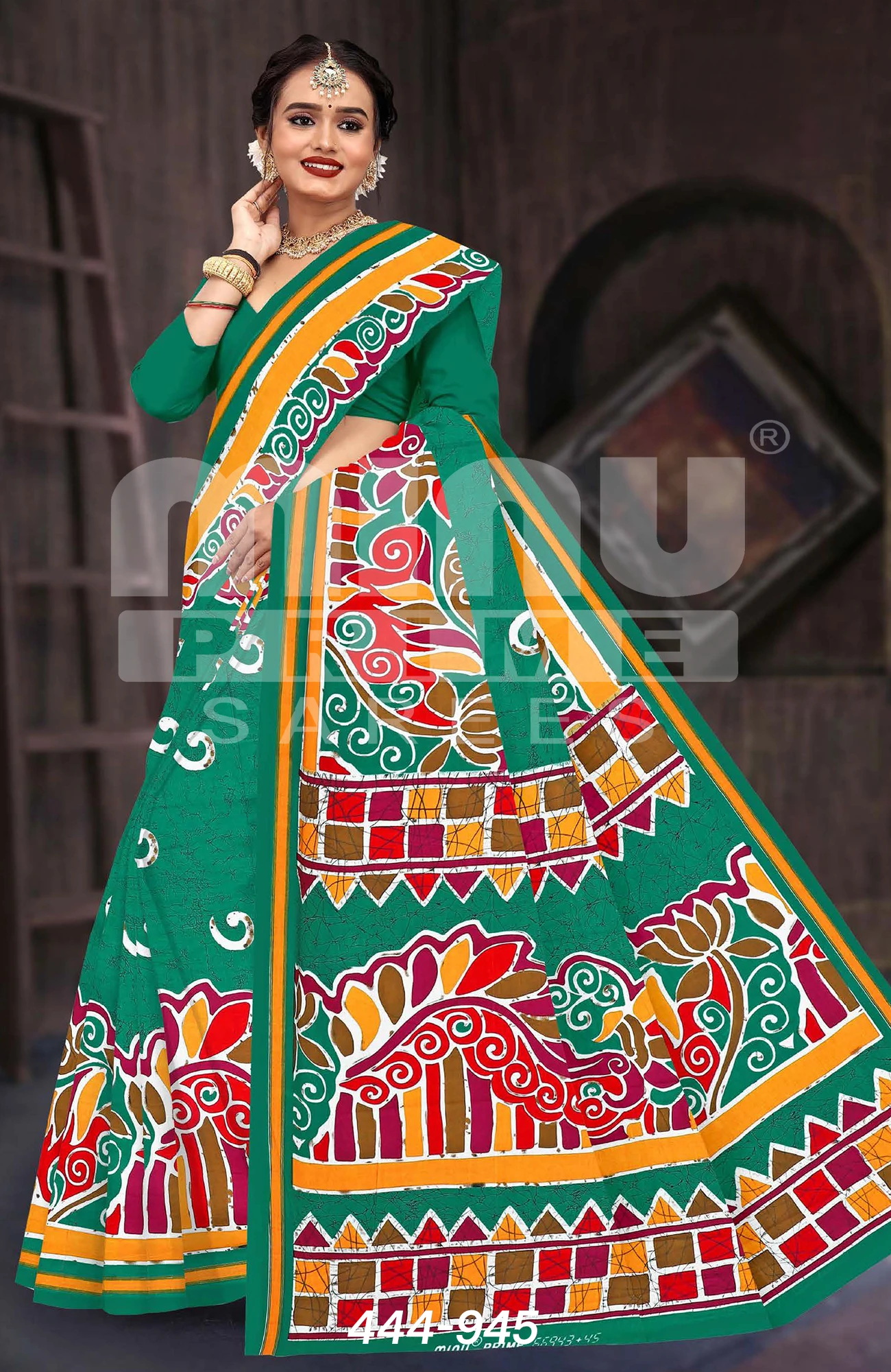 printed cotton saree