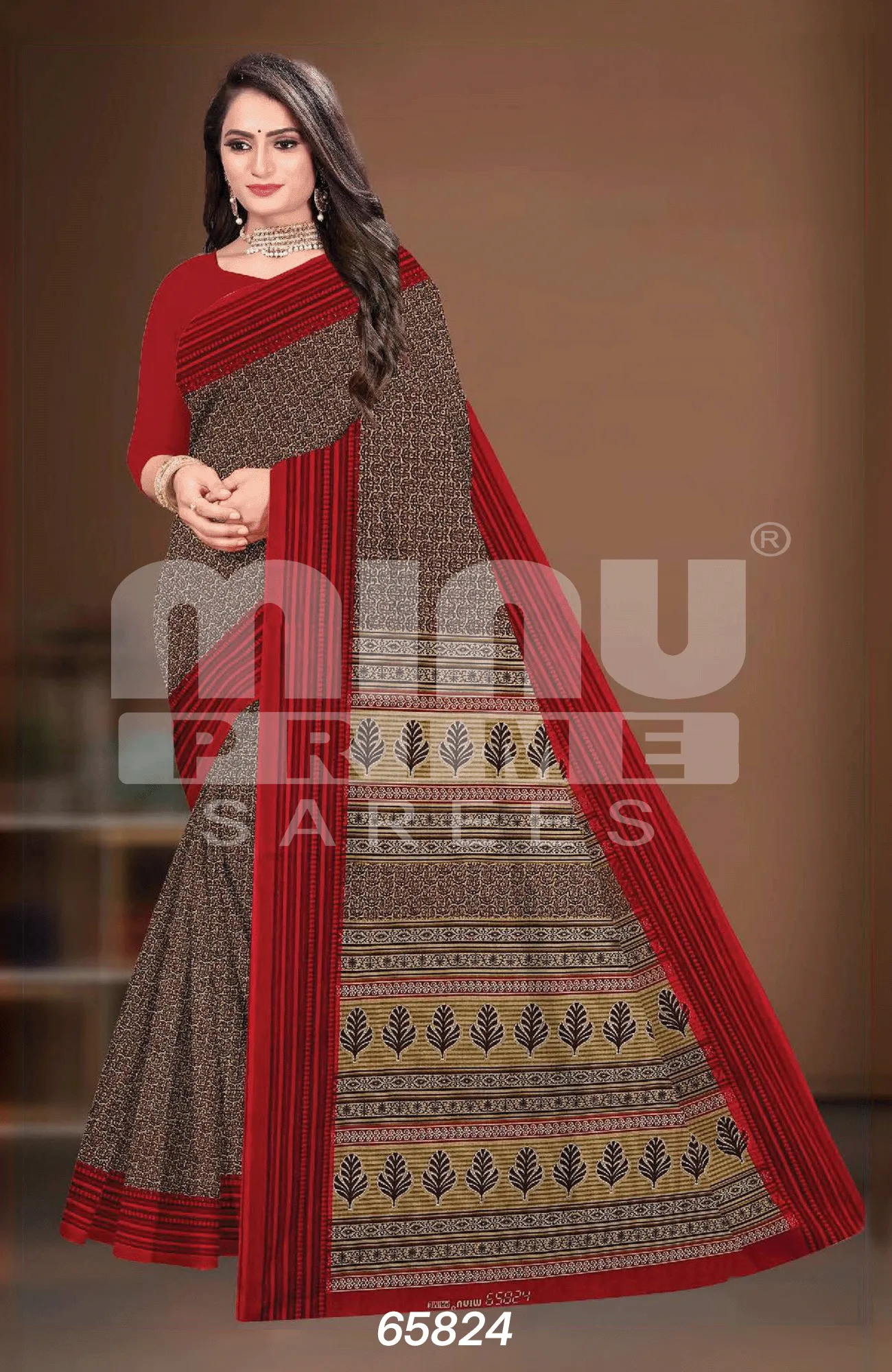 printed cotton saree